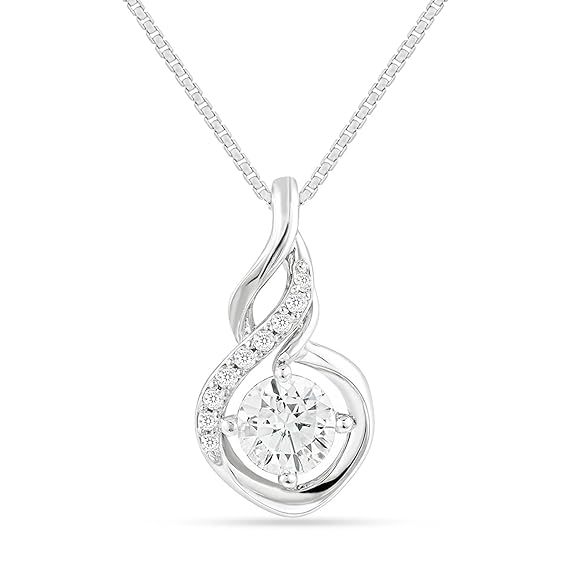 ZAVYA Brilliance in Balance Rhodium Plated Necklace | Gift for women and Girls
