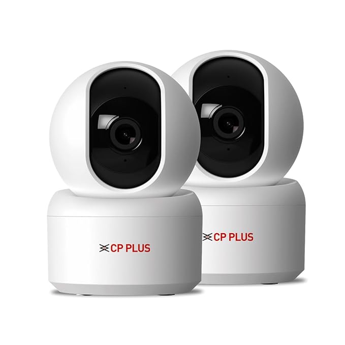 CP PLUS 3MP Smart Wi-Fi CCTV Security Camera | 360° Pan & Tilt | CTC Cyber Secure | View & Talk | Smart Detection Suite | Night Vision | Cloud Storage | Supports OK Google | CP-E35Q (Pack of 2)