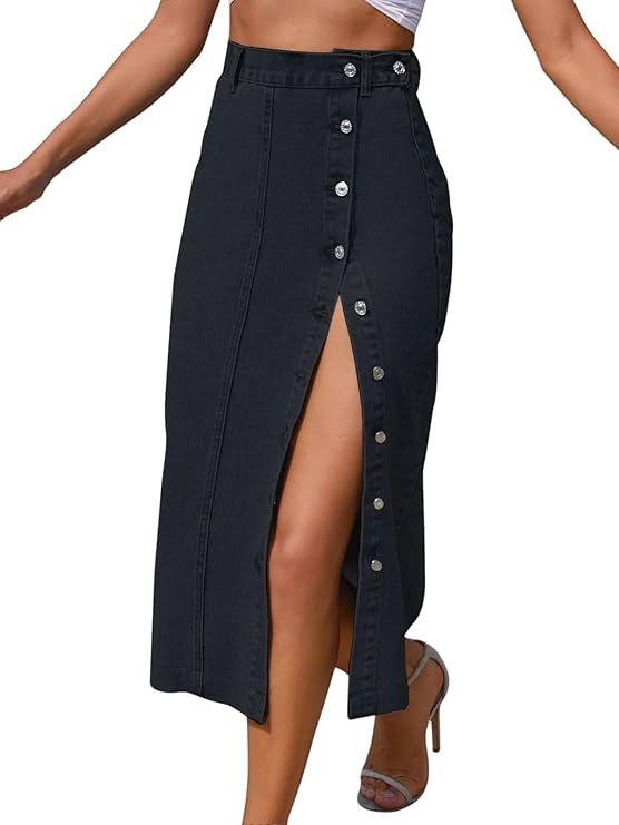 GRECIILOOKS Denim Skirt for Women | Long Skirt for Women | Skirt for Women | Denim Skirt for Women Long | Pencil Skirt for Women