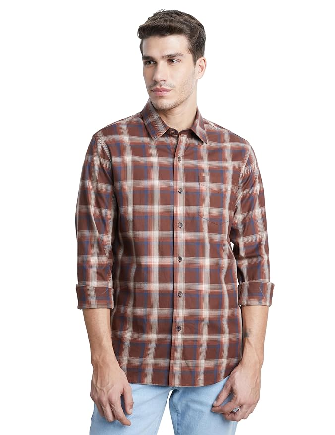 Symbol Premium Men's Checkered Casual Shirt - Regular Fit | Full Sleeve | Pure Cotton (Available in Plus Sizes)