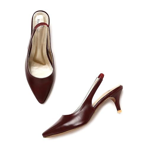 Marc Loire Women Slip on Kitten Heel Pumps for Office Wear