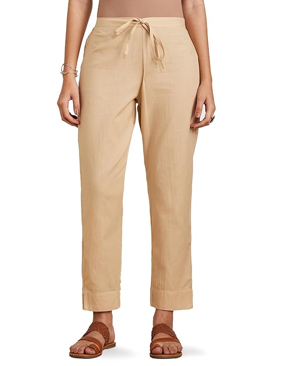 Amazon Brand - Myx Women's Cotton Rich Slim Pants (Available in Plus Sizes)