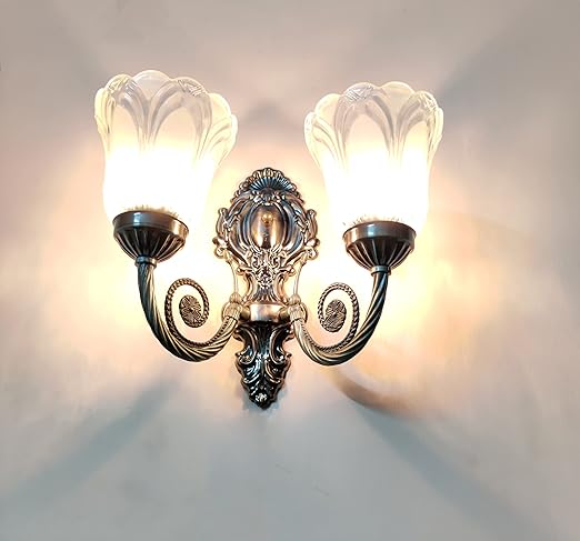 SINOMAN Black Antique Designer Imported Wall Light Wall lamp for Bedroom, Living Room,Kitchen, Bars, malls, Besides The Bed, Balcony Home Decoration (Double) (Without Bulb)