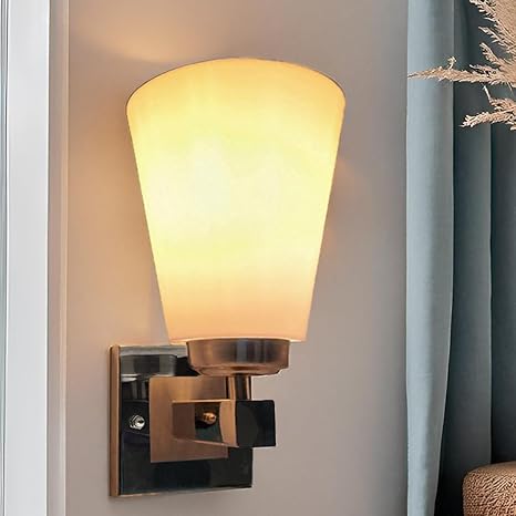 SINOMAN Steel Wall Light Lamp with PVC White Shade for Bedroom, Living Room, Café, Restaurant, Kitchen and Home Decoration (Without Bulb)