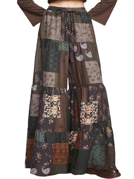 GRECIILOOKS Trouser For Woman | Sharara For Women |Women's Boho Harem Pants | Palazzo Plazo Pant For Womans Loose Fit Baggy Trousers with Elastic Waistband | Casual Yoga & Lounge Wear (Available in Plus Size)