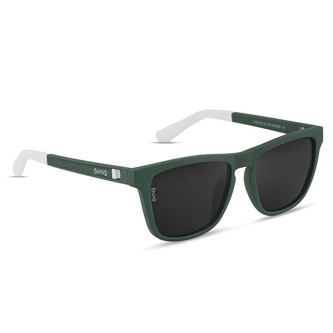 Eyewearlabs OKNO | Polarized Full Rim Square Branded Stylish Sunglasses For Men & Women | 100% UV Protection Shades | Cricket Sports Cycling Driving | Medium | Swick