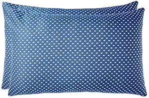 Amazon Brand - Solimo Premium Microfiber Bed Pillow Set ( Blue and White, 43 x 69 cm , Standard , 2 Piece )
