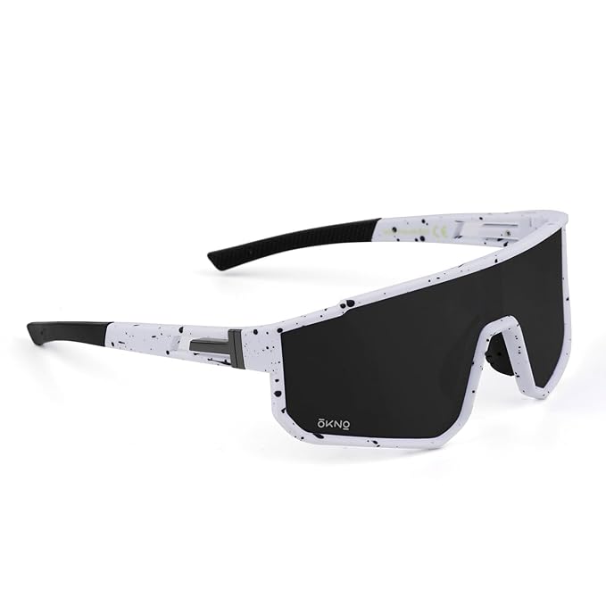 Eyewearlabs OKNO | Polarized Sports Over-Sized Unilens Wrap-Around Branded Stylish Sunglasses For Men & Women | 100% UV Protection Shades | Cricket Sports Cycling Driving Trekking & More