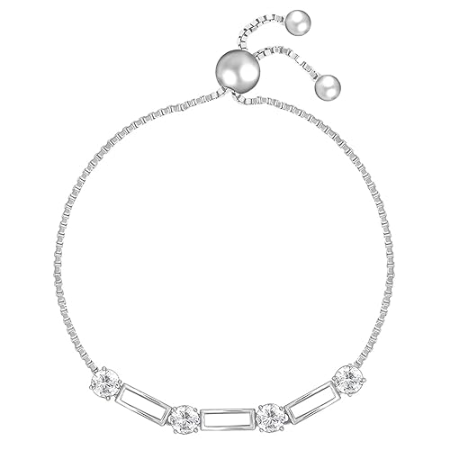 GIVA 925 Silver Zircon Dazzling Bracelet, Adjustable Gifts for Girlfriend, Gifts for Women & Girls| With Certificate of Authenticity and 925 Stamp | 6 Month Warranty*