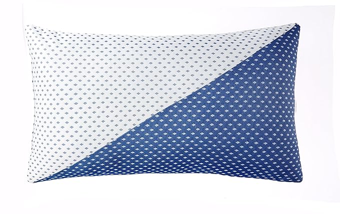 Amazon Brand - Solimo Premium Bed Pillow, Diagonal Blue and White, 17 x 27 Inch