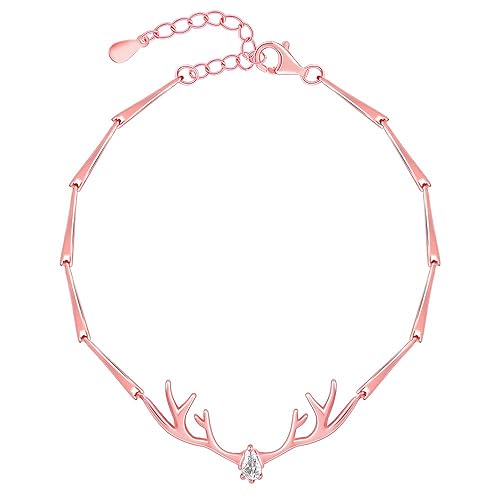 GIVA 925 Silver Deer Heart Bracelet, Adjustable | Gifts for Women and Girls | With Certificate of Authenticity and 925 Stamp | 6 Months Warranty*