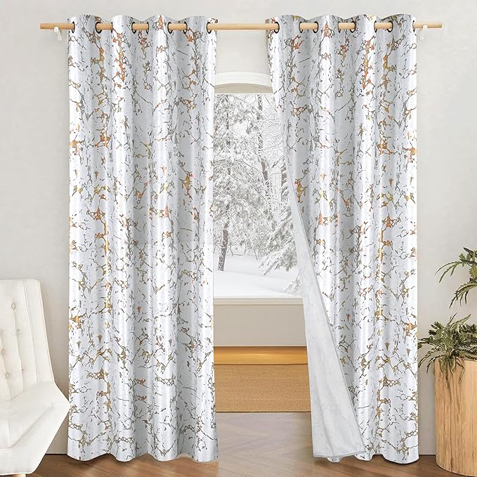 Amazon Brand - Solimo Polyester 75% Blackout Knitting Foil Door Curtains|Blackout Door Curtains|7 Feet|Set of 2|Abstract Print Design |for Living Room Kids Room and Bedroom |Grey|Light-Filtering