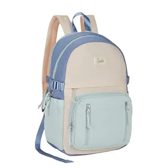Genie Casual Backpack for Girls |17 In-20 Ltr with Laptop Sleeve, Two Compartments and Trolley Sleeve with Padded Shoulders |Best for Books,Stationery,Lunch Box & Essentials