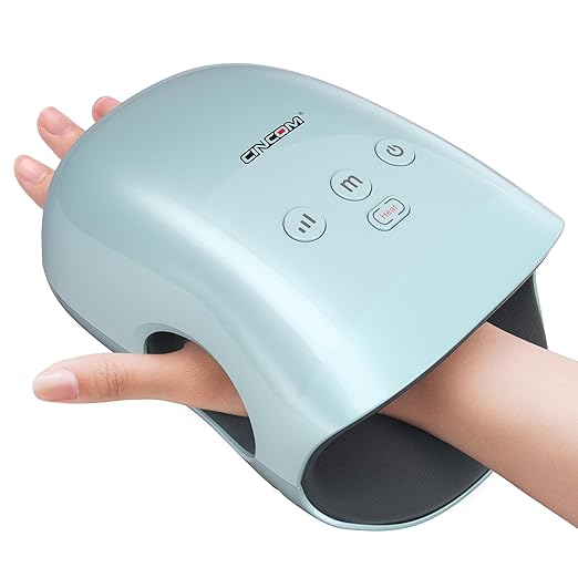 CINCOM Cordless Hand Massager With Heat And Compression For Arthritis And Carpal Tunnel(Blue)