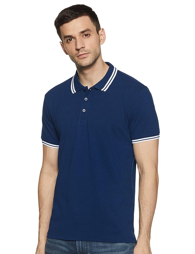 Amazon Brand - Symbol Men's Cotton Rich Solid Polo Collar Tshirts | Half Sleeves | Plain-Regular Fit (Available in Plus Sizes)