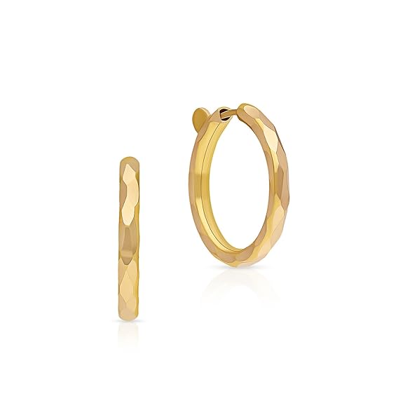 Malabar Gold & Diamonds | 22KT|Pure Yellow Gold Minimal |Huggie|Bali|Earrings for Womens with Hinged Latch Closure