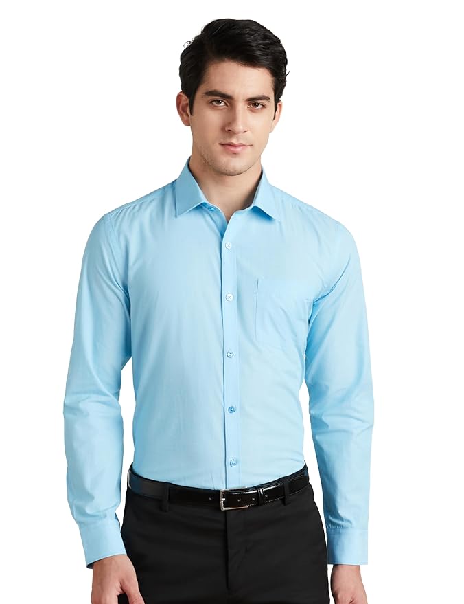 Amazon Brand - Symbol Men's Cotton Formal Shirt | Plain | Full Sleeve - Regular Fit (Available in Plus Sizes)