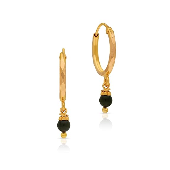 Malabar Gold & Diamonds | 22KT|Pure Yellow Gold Light weight|DropHuggie|Earrings for Womens with Hinged back Closure