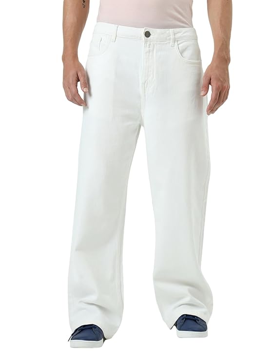 Bewakoof Men's Solid Super Baggy Fit Cotton Jeans 4.0 4.0 out of 5 stars   (184)