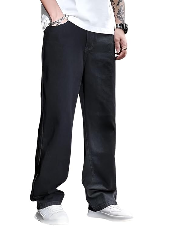 Ben Martin Men Jeans || Baggy Fit Jean's for Man || Loose Fit High Rise Denim || Stretchable Casual Wear Jean,s || Dance Rap Rapping Style Pant for Men || Denim Cotton Jeans (1)