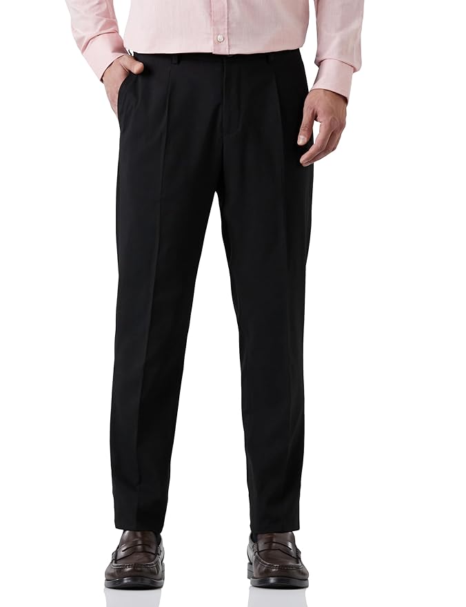 Amazon Brand - Symbol Men Men's Stretchable Formal Pants | Trousers (Regular Fit)