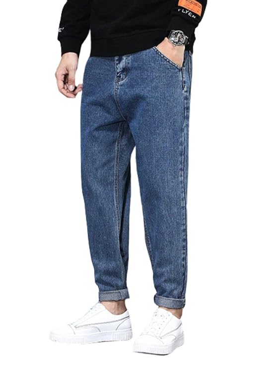 Ben Martin Men's Tapered Fit Jeans || Carrot Fit Jean's for Men || Relax Fit Denim for Man || High Rise Stretchable Casual Jean:s || Narrow Bottom Jean s for Men:s || D-Blue Jeans for Men-s, 38 (1)