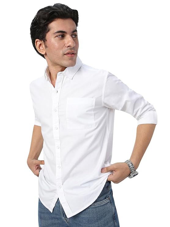 Urbano Fashion Men's Cotton Full Sleeve Regular Fit Casual Solid Shirt