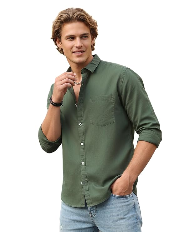 Urbano Fashion Men's Cotton Full Sleeve Regular Fit Casual Solid Shirt