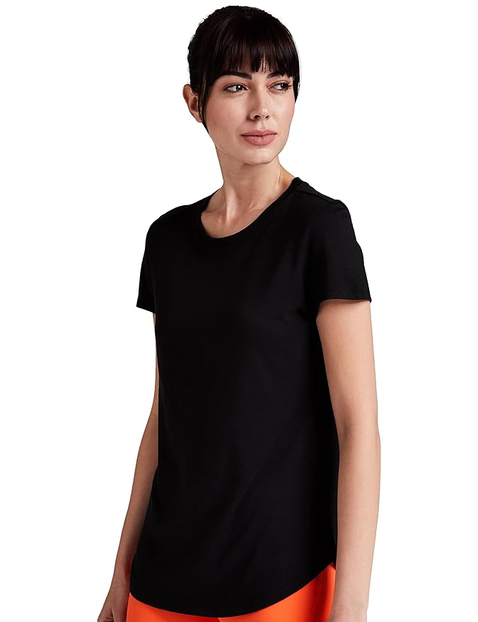 Van Heusen Women Lounge T-Shirt - Modal Cotton - Round Neck, Short Sleeve, Superior Drape, Long Length, Ultra Soft
