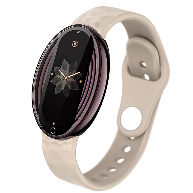 Titan Orbis Women Smartwatch with 1.62” AMOLED Display,Luna Wellness,UV/AQI Index,Animated Watch Faces,QR Hub, Stress Monitoring,Breathe Exercise, Sleep,IP68,24/7 Health Suite - Beige
