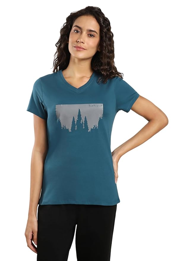 Van Heusen Women's Cotton Relaxed Fit T-Shirt