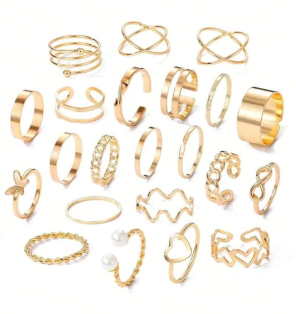 YouBella Fashion Jewellery Celebrity Inspired Combo of Latest Stylish Stackable Kunckle Rings Set for Women and Girls