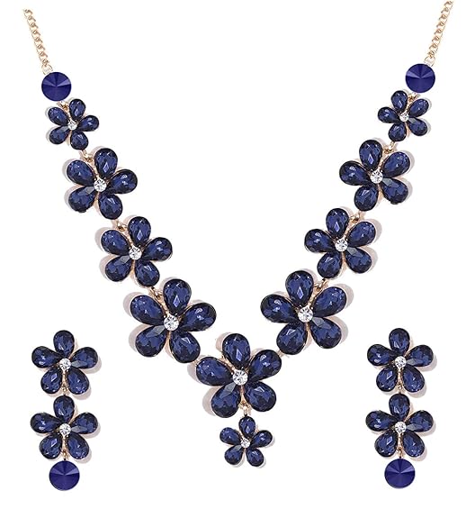 YouBella Jewellery Sets for Women Crystal Choker Necklace Jewellery set with Earrings For Girls/Women