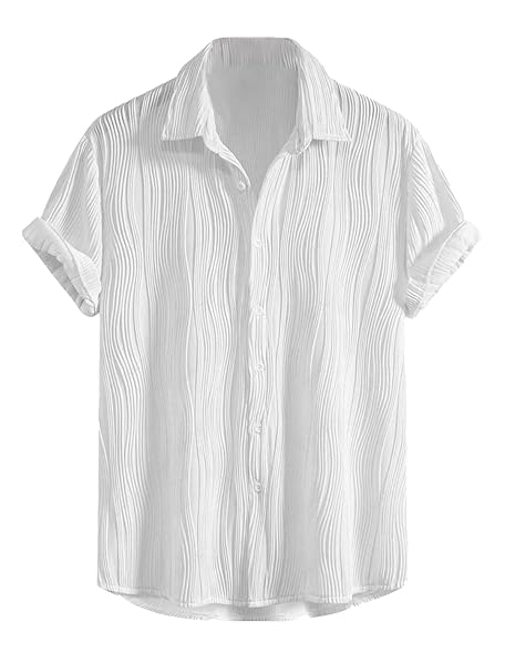GRECIILOOKS Men Cotton Shirt | Casual Shirt | Stylish Shirt | Textu Shirt | Regular Fit | Formal Shirt | Solid Slim Fit