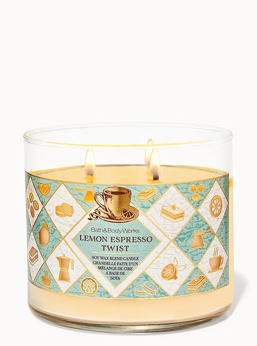 Bath & Body Works Lemon Espresso Twist 3-Wick Candle| Long-Lasting Home Fragrance | Soy Wax Blend | Bedroom & Living Room Decor | Jar Candles for Gifting|Burn Time - Upto 45 Hours| 411 g / 14.5 oz