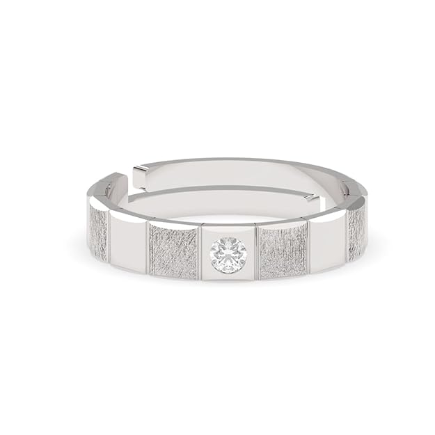 Clara Real 925 Sterling Silver Neel Band Ring |Size Adjustable, Matte Finsh, Rhodium Plated | Gift for Men & Boys