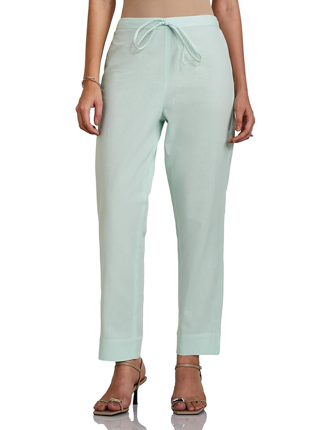 Amazon Brand - Myx Women's Cotton Rich Slim Pants (Available in Plus Sizes)
