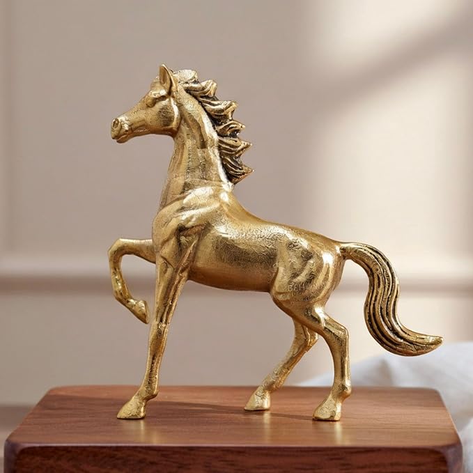 BEHOMA Aluminium Horse Decorative Figurine Showpiece with Gift Box | Elegant Modern Tabletop Art Showpiece for Living Room, Office, Bedroom, Shelf Display | Premium Home Decor Accent
