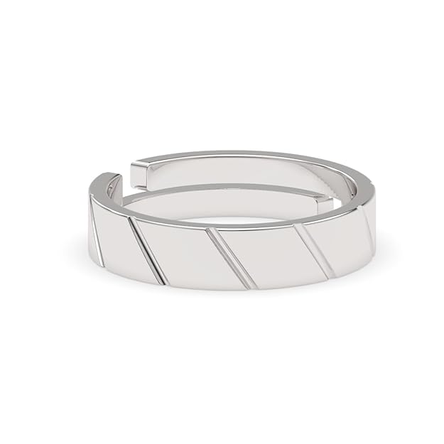 Clara Real 925 Sterling Silver Twist Band Ring | Size Adjustable, Rhodium Plated | Gift for Men & Boys