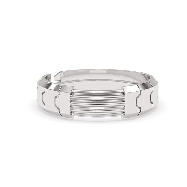 Clara Real 925 Sterling Silver Designer Band Ring |Size Adjustable, Rhodium Plated | Gift for Men & Boys