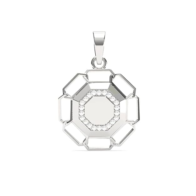 Clara Pure 925 Sterling Silver Sergio Men Pendant Necklace | With or Without Chain | Gift for Men & Boys |Platinum Plated, Swiss Zircon