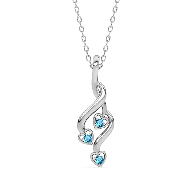 Clara 925 Sterling Silver Valentina Pendant Earring Chain Jewellery Set | Rhodium Plated, Swiss Zirconia | Gift for Women & Girls