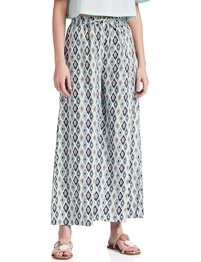 Amazon Brand - Myx Women Relaxed Cotton Flared Palazzo (Available in Plus Sizes)