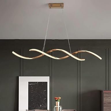 Gold Chandelier for Living Room Modern, Dining Room, Hanging Lights for Living Room Smart Voice Assist (Google, Alexa), App Control (Warm, Cold, Natural)