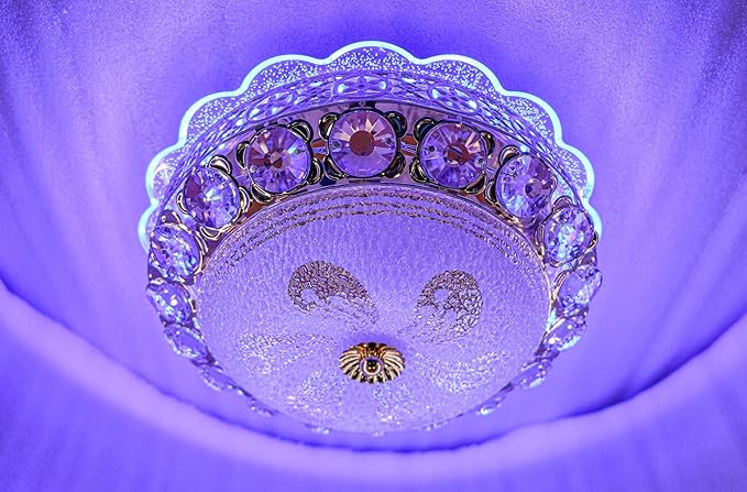 swanart Peacock Round Chandelier Ceiling Light Lamp (Multicolour) (Design 2)