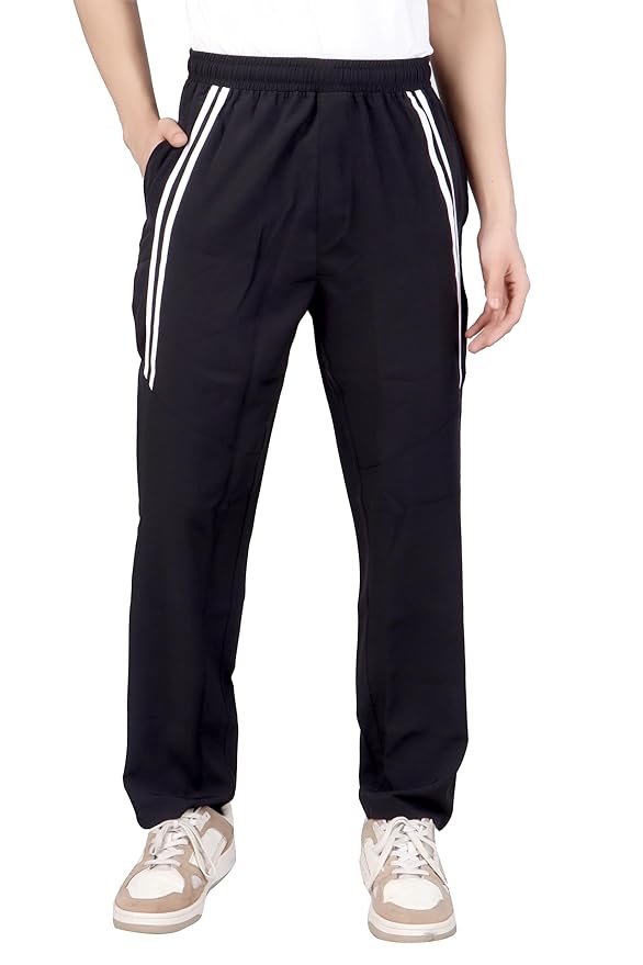 Amazon Brand - INKAST Men Relaxed Quick-Dry Side Stripe Track Pants | Straight Fit | Gym Wear for Men | Active Wear | Quick Dry