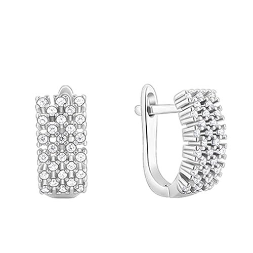 GIVA 925 Silver Rose Gold 18k gold Plated Zircon Hoop Earrings Semi Hoops | Gifts for Women & Girls