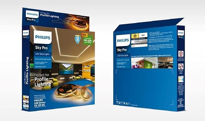 Philips Sky Pro 45W Neutral White 5M LED Strip Light (168 LEDs per Meter, Driver Not Included) | Flexible Energy Efficient Indoor Lighting