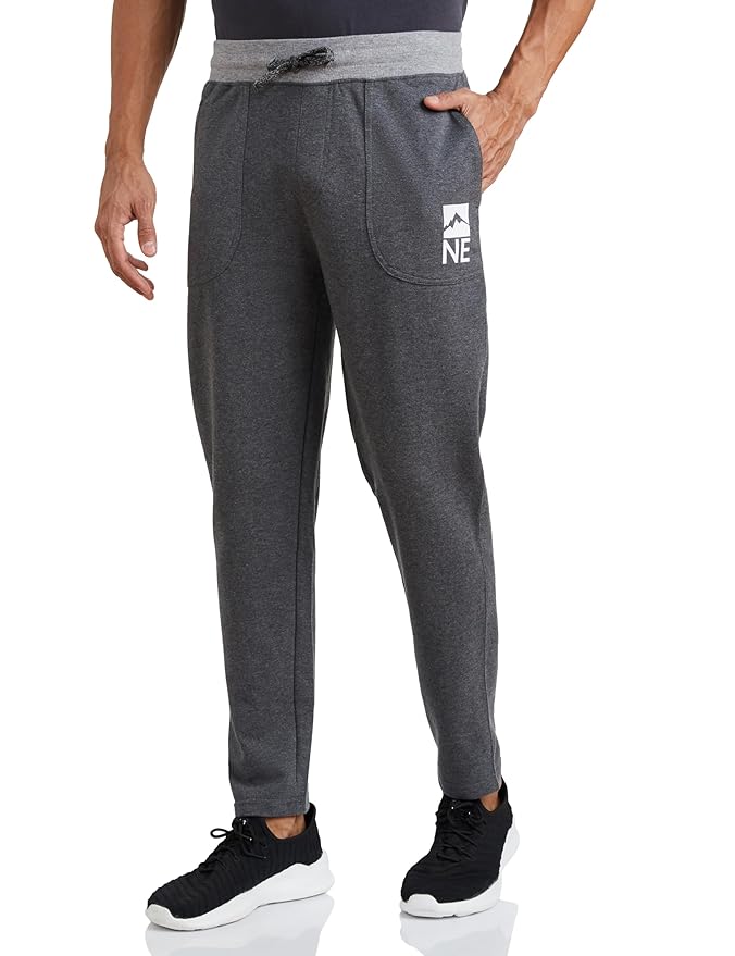 Amazon Brand - Symbol Men's Cotton Rich Strechable Knit Terry Track Pants - Regular Fit