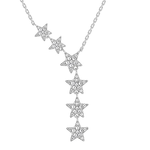 GIVA 925 Silver Starry Drop Necklace | Gifts for Girlfriend,Pendant to Gift Women & Girls | With Certificate of Authenticity and 925 Stamp | 6 Month Warranty